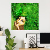 レディーパピヨネムアートポスター ポスター (ホームオフィス)