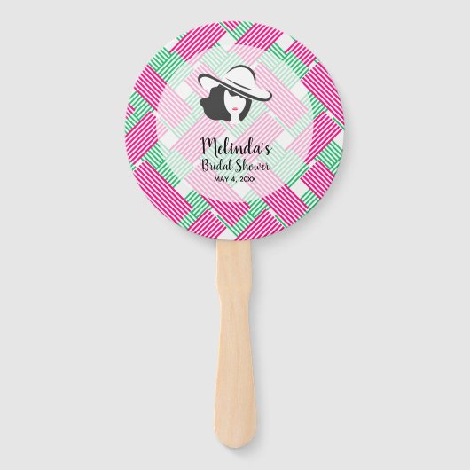 レディービッグハットオンズストライプメンズダービー ハンドファン (裏面)