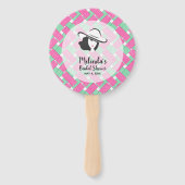 レディービッグハットオンズストライプメンズダービー ハンドファン (正面)