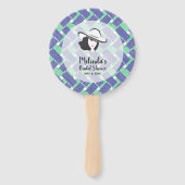 レディービッグハットオンブルーストライプハットダービー ハンドファン (正面)