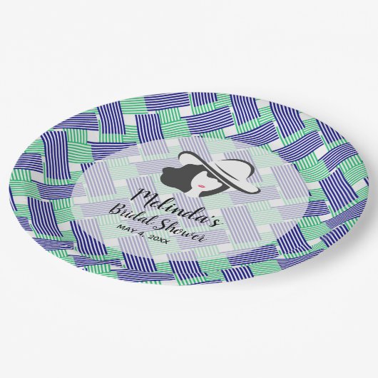 レディービッグハットダービーブライダルシャワー ペーパープレート (アングル)