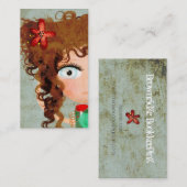 レディービューティフルアイヘアビジネスグランジカード 名刺 (正面/裏面)