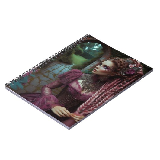 レディーピンクスチームパンクヴィンテージビクトリアンガーデン ノートブック (左側)