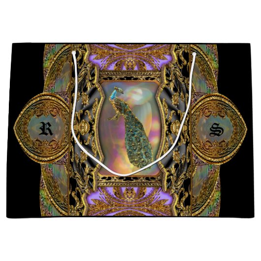 レディーピーコックモノグラムブラエレガントック ラージペーパーバッグ (正面)