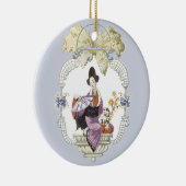 レディーファンと犬 セラミックオーナメント (右)