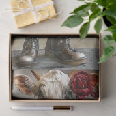 レディーファーム牛の服を着た作業服のデコページ 薄葉紙 (ギフト)