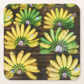 レディーフィンガーバナナ~エッグバナナ(กล้วยไข่) スクエアペーパーコースター (正面)