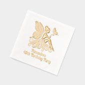 レディーフェアリーホールディングバタフライエイジ誕生日 箔ナプキン (左)