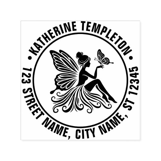 レディーフェアリーホールディングバタフライネーム差出人住所 セルフインキングスタンプ (デザイン)