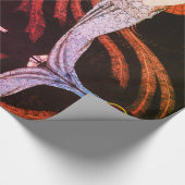 レディーフェニックスアールデコ美しいファッションオレンジブラック ラッピングペーパー (角)