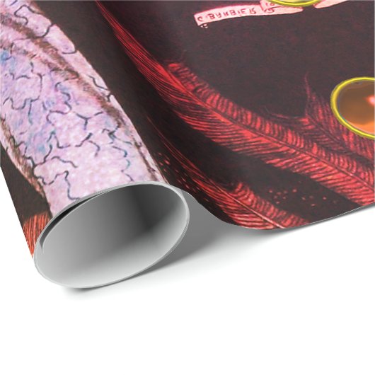 レディーフェニックスアールデコ美しいファッションオレンジブラック ラッピングペーパー (ロールコーナー)