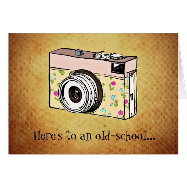 レディーフォトグラファー写真誕生日カード (正面横)