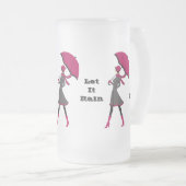 レディーフロステッド16oz曇りガラスのマグカップ フロストグラスビールジョッキ (正面右)