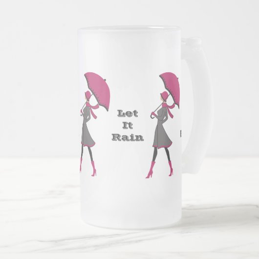 レディーフロステッド16oz曇りガラスのマグカップ フロストグラスビールジョッキ (正面右)