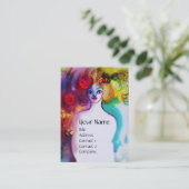 レディーフローラモノグラム美しいサロンメイクアップアーティスト 名刺 (スタンド正面)