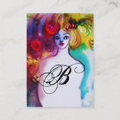 レディーフローラモノグラム美しいサロンメイクアップアーティスト 名刺 (裏面)