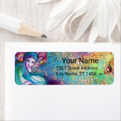 レディーブルーマスクピンクグリーン金ゴールドフローラきらめき ラベル (インサイチュ)