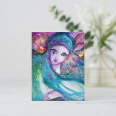 レディーブルーマスクベネチアンマスカレードパーティー ポストカード (スタンド正面)