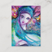 レディーブルーマスクベネチアンマスカレードピンク金ゴールドバラ 名刺 (裏面)