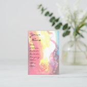 レディーブルーマスクベネチアンマスカレードピンク金ゴールドバラ 名刺 (スタンド正面)