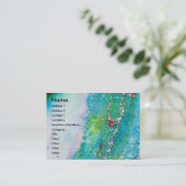レディーブルーマスクヴェネチアンマスカレードティール(緑がかった色)グリーン 名刺 (スタンド正面)