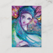 レディーブルーマスクヴェネチアンマスカレードティール(緑がかった色)グリーン 名刺 (裏面)