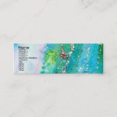 レディーブルーマスクヴェネチアンマスカレードティール（緑がかった色）スパークレス スキニー名刺 (正面)