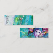 レディーブルーマスクヴェネチアンマスカレードティール(緑がかった色)スパークレス スキニー名刺 (正面/裏面)