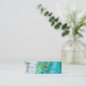 レディーブルーマスクヴェネチアンマスカレードティール(緑がかった色)スパークレス スキニー名刺 (スタンド正面)