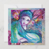 レディーブルーマスク エレガントなヴェネツィアンマスカレードパーティ 招待状 (正面)