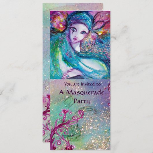 レディーブルーマスク エレガントマスカレードパーティープログラム 招待状 (正面/裏面)