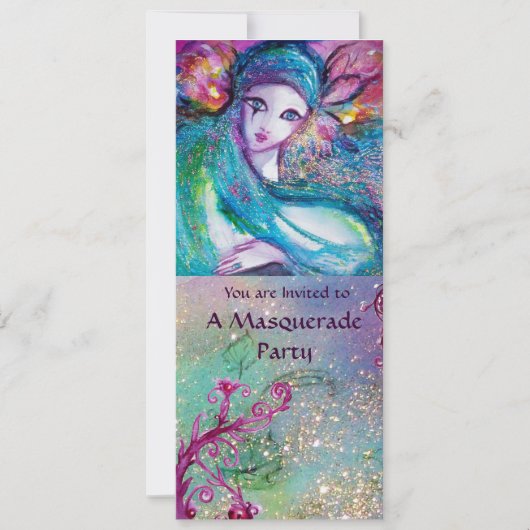 レディーブルーマスク エレガントマスカレードパーティープログラム 招待状 (正面)