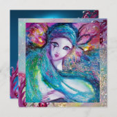 レディーブルーマスク エレガントマスカレードパーティー サファイア 招待状 (正面/裏面)