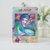 レディーブルーマスク ヴェネツィアのウェディング マスカレードパーティ 招待状 (スタンド正面)