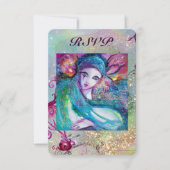 レディーブルーマスク ヴェネツィアのウェディング マスカレードパーティ 招待状 (正面)