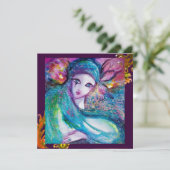 レディーブルーマスク 赤と黄色の渦巻き マスカレードパーティー 招待状 (スタンド正面)