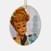 レディーヘッドベイザーブルーバラ香水ボトルグラム セラミックオーナメント (右)