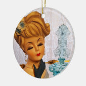 レディーヘッドベイザーブルーバラ香水ボトルグラム セラミックオーナメント (左)