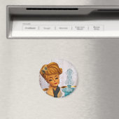 レディーヘッドベイザーブルーバラ香水ボトルグラム マグネット (インサイチュ (食洗機))