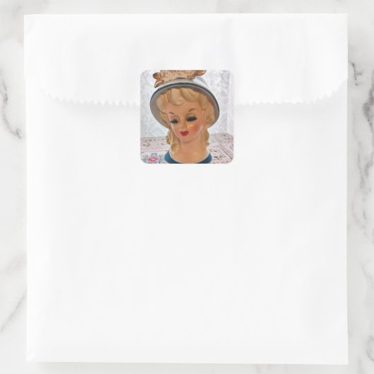 レディーヘッドベイベン10代のトブロンドブルーハットフラワー スクエアシール (バッグ)