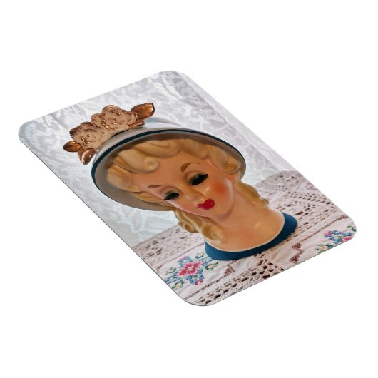 レディーヘッドベイベン10代のトブロンドブルーハットフラワー マグネット (右側)