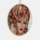 レディーヘッド花瓶サッシスパイラルヘア美しいイン黒 セラミックオーナメント (右)