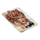 レディーヘッド花瓶サッシスパイラルヘア美しいイン黒 マグネット (右側)