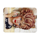 レディーヘッド花瓶サッシスパイラルヘア美しいイン黒 マグネット (横)