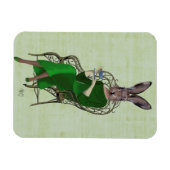 レディーベラウサギお茶を飲む3 マグネット (横)