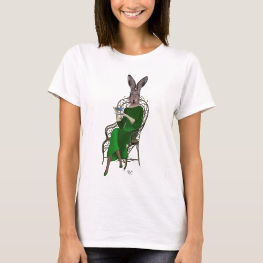 レディーベララウサギお茶を飲む4 Tシャツ (正面)