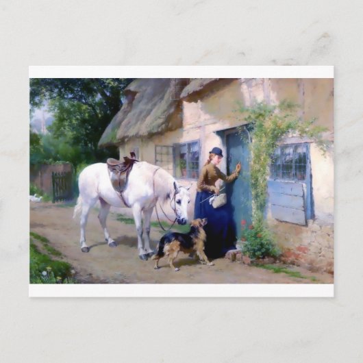 レディーホースドイツシェパードコテージ訪問者 ポストカード (正面)