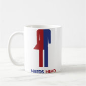 レディーボーイが頭を必要 コーヒーマグカップ (左)