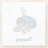 レディーマーメイド名前をカスタムする ガラスコースター (裏面)