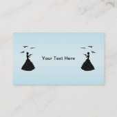 レディーラッフルドファンシーレスドレースドーブス黒シルエット 名刺 (裏面)